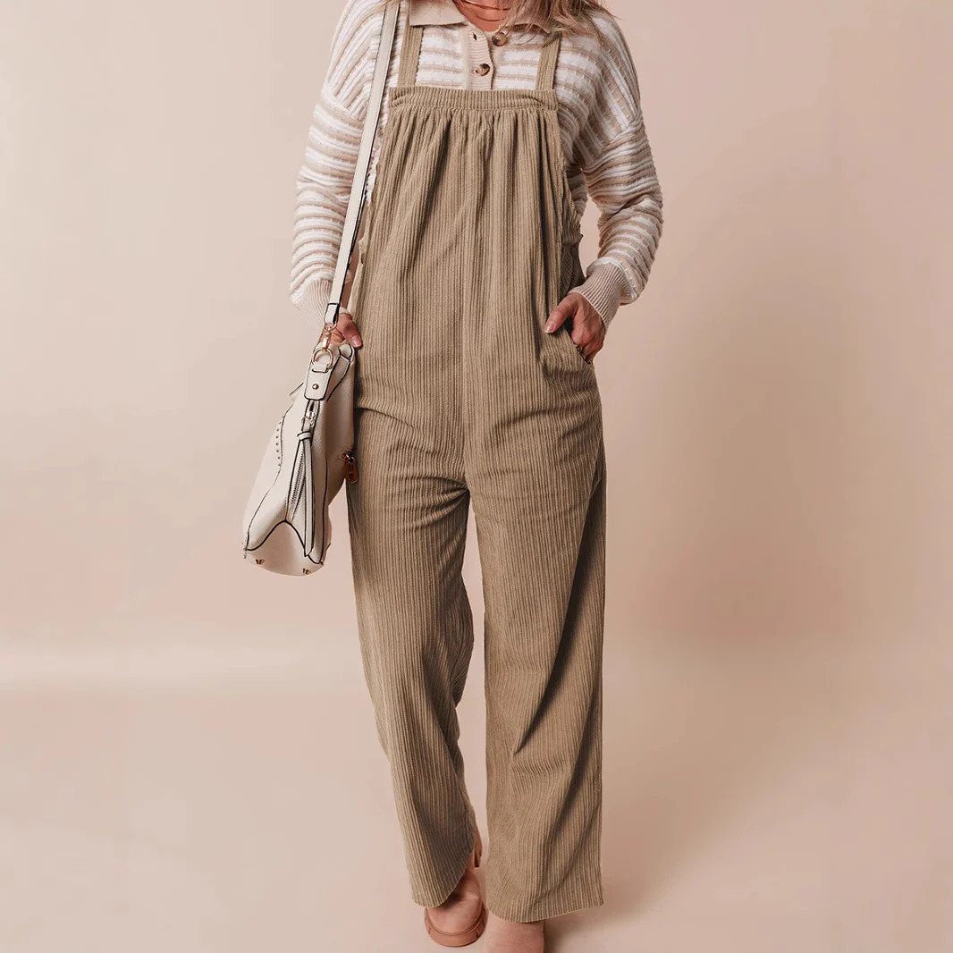 New Fashion Versatile Corduroy Jumpsuit Women